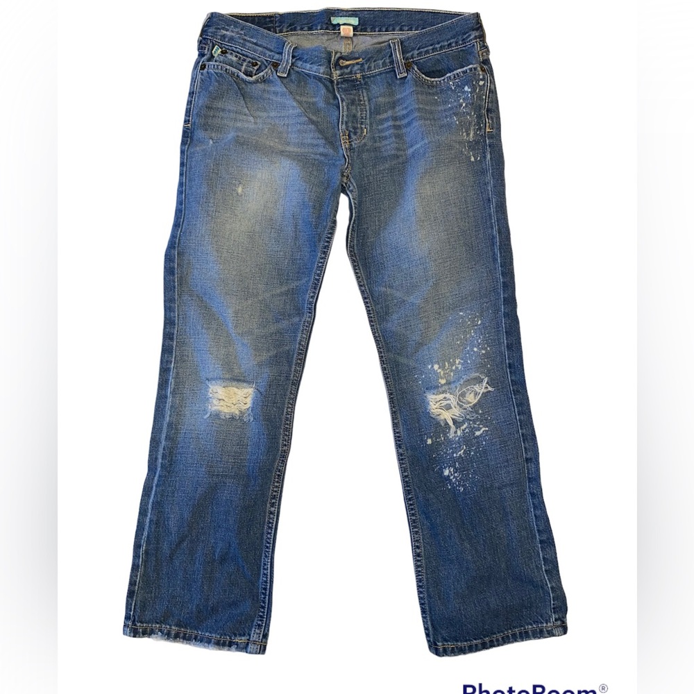 Hollister medium wash vintage distressed jeans size 7